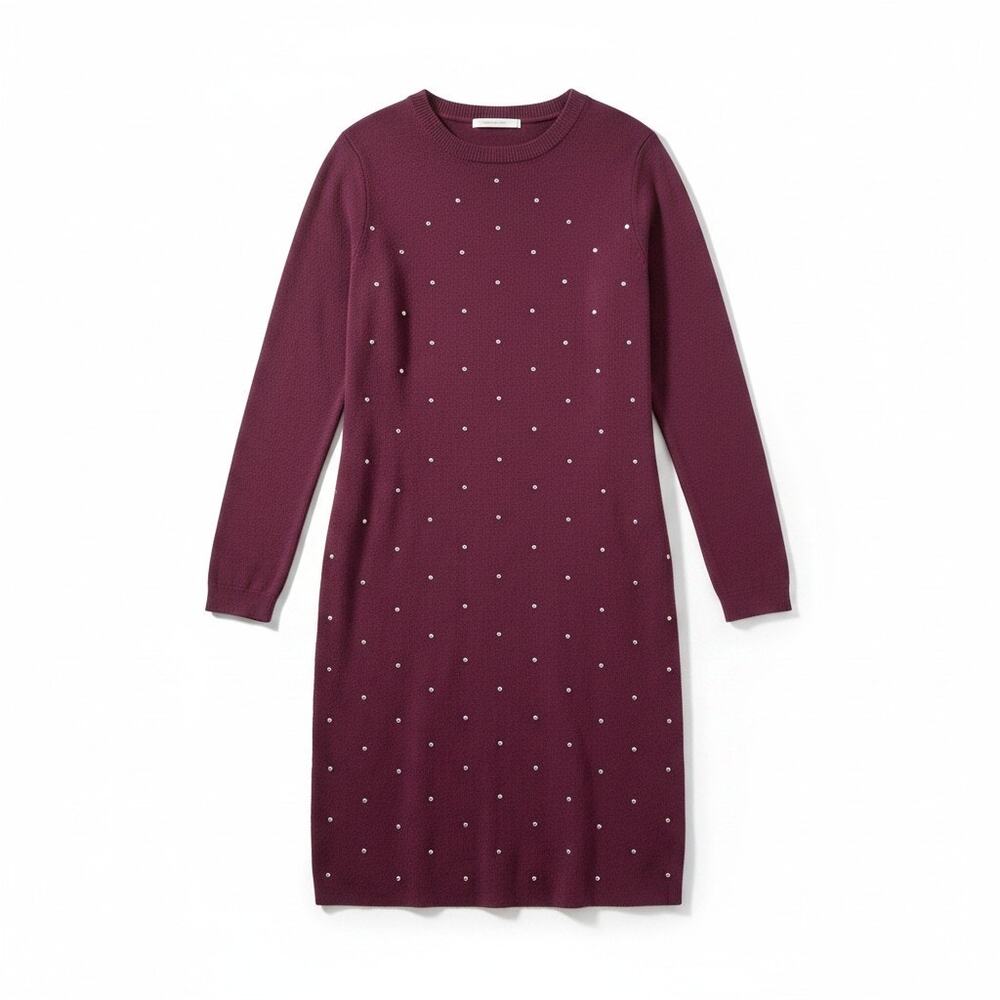 NWT Planet Gold Plus Size Sweater Embellished Mini Dress Long Sleeve 2X Party